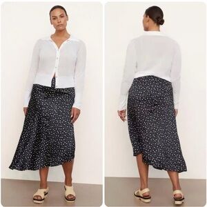 Vince Satin Charmeuse scattered Dot slip skirt 1X NWT darkest Navy